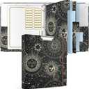 Rouidr 3 Ring Binder with clipboard, 1 inch 8.5 x 11 in Letter Size View Binders Organizer with Dividers Tabs & Clear Sleeves, School Supplies, Office Supplies, Sun