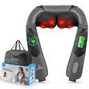 COMFIER Cordless Neck Massager with Heat, Back Massager for Pain Relief deep Tissue, 3D Shiatsu Neck Shoulder Massage with Carry Bag, White Elephant Gift for Adult