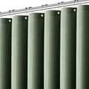 PANGSINNE Sage Green Shower Curtain - Waffle Weave Fabric Heavy Duty for Bathroom, Water Repellent Weighted 256GSM Hotel Quality Machine Washable Bath Curtains with 12 Hooks, 72Wx72H