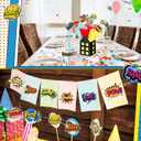 Soulchen 12 Sets Hero Themed Party Centerpieces Decorations Hero Action Sign Table Toppers with City Box Circus Sound Effect Cutouts and Sticks for Shower Party Birthday Decor