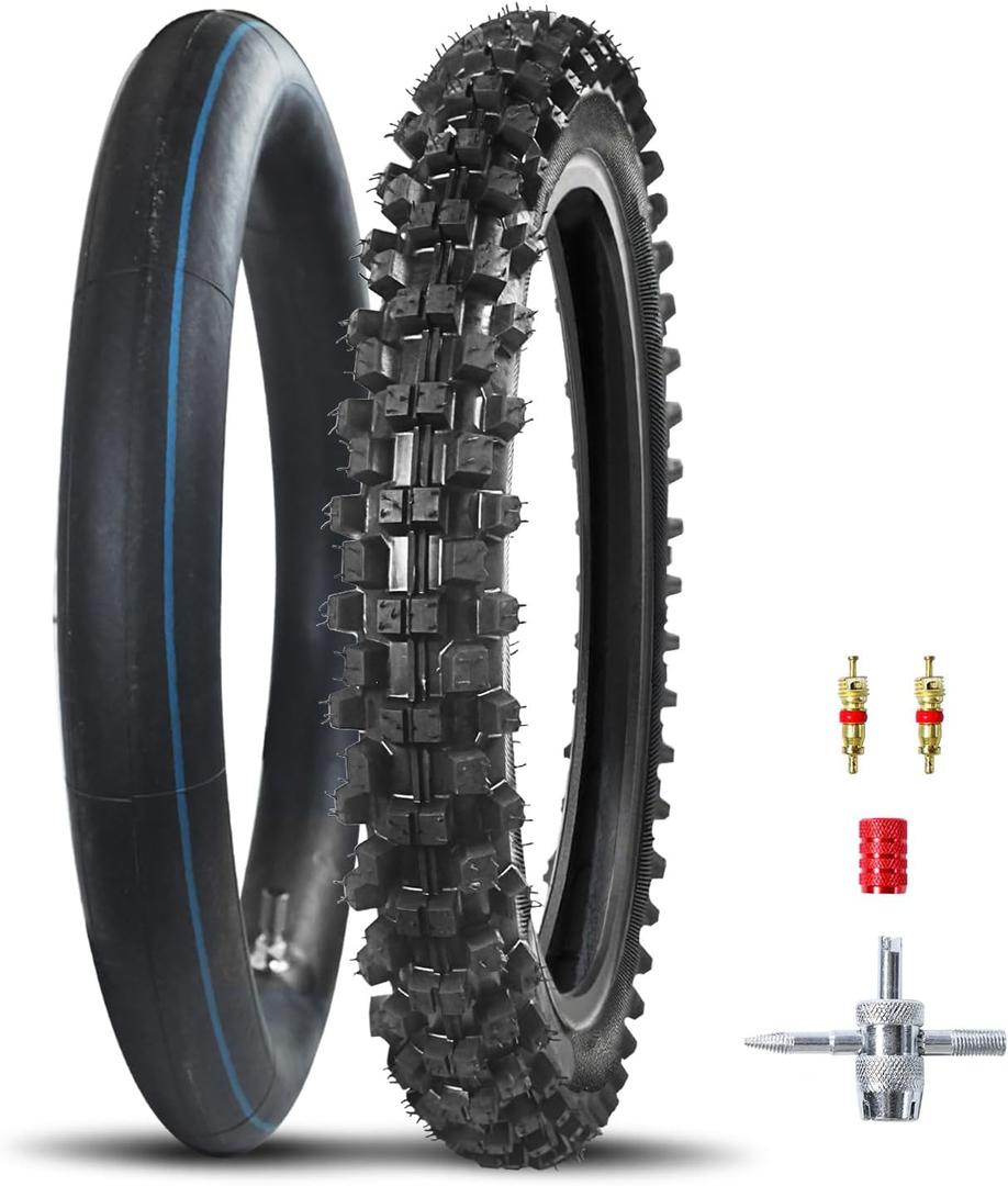 Dirt Bike Front 70/100-19 2.75/3.00-19 Tire and Inner Tube for 150cc KX100 KLX140 TTR125 CRF150 XR100 RM85L RM100 Baja DR125 Pit Bike Off Road Motocross Motorcycle Heavy Duty