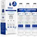Refresh Refrigerator Water Filter Replacement for LG LT600P, 9990, 3-Pack | R-9990 replaces 5231JA2006A, 5231JA2006B, Kenmore 46-9990, LT600; fits LG & Kenmore fridges; Tested to NSF/ANSI 42