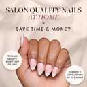 Glamnetic Press On Nails - French Pearl | Glossy, Short Almond French Tip Fake Nails with 3D Accents, Salon Quality | 15 Sizes - 30 Nail Kit with Glue