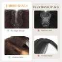 Hairro Human Hair Toppers For Women No Bang Middle Part Side Bangs Hair Clip Wispy Thin Short Wiglet Hairpieces 11 Inches 14g #02 Dark Brown