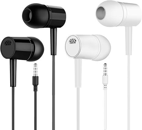 Acoustic Stereo Earbuds 2Pack Black And White