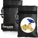 Enlarge Outdoor Faucet Cover for Winter Freeze Protection, 3M Thinsulate, 10H x 6.3W Hose Bib Covers for Wall Taps Outside, Waterproof & Frost Free Insulated Spigot Cover, 2 Pcs Faucet Socks - Black