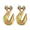 2Pcs 3/8 Inch Clevis Grab Hooks Grade 70 Chain Hook 7500 Lbs Working Load Limit for Trailer Truck Transport
