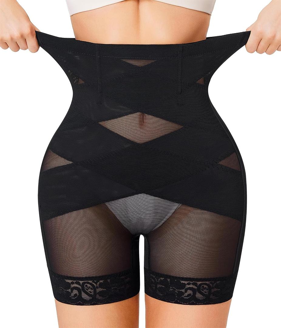 Nebility Shapewear Tummy Control Body Shaper High Waisted Butt Lifting Panties Shapewear Shorts Thigh Slimmer, Large