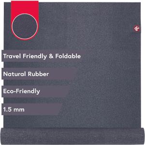 Manduka eKO SuperLite Yoga Mat - 1.5mm Natural Rubber | Foldable & Travel Friendly | Soft Textured Surface | Eco-friendly