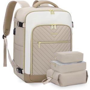 LOVEVOOK Large Travel Backpack for Women, 50L Carry on Backpack Airplane Approved, TSA Personal Item Travel Bag for Women fits 18" Laptop, Waterproof Carry on Bags for airplanes with 3 Packing Cubes