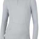 Yogalicious Half Zip Lightweight Workout Long Sleeve Athletic Jacket with Front Pockets and Thumbholes (Gray, L)