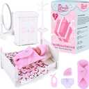 BABESIDE Mini Silicone Baby Dolls, 3 Inch Realistic Newborn Baby Dolls Full Silicone Sleeping Little Mini Real Life Baby Girl Miniature Baby with Playset Accessories(Pink)