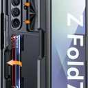 Vizvera for Samsung Galaxy Z Fold 7 Case RFID Wallet with Cards Holder [S Pen Included] [Camera Cover] Shockproof Silicone Protective Phone Case for Z Fold 7 2025(Black)