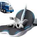 Car Seat Cushion - Memory Foam L-Shaped with Lumbar Support & Anti-Slip Design for Long Driving Comfort (Medium size, Dark/Light Gray)