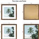 Hongkee 16x16 Frame, 16 x 16 Rustic Brown Wood Style (12x12 Mat, 1 Pack), 16x16 in