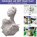 SELEAD Foam Clay White 500g - Moldable Air Dry Ultra-Light Modeling Clays for Adult Cosplay, Sculpting, Arts & Crafts - with 80g Colored Clay