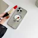 Caseative for iPhone 16 Pro Max Case,Glitter Bling Diamond Mirror with Stand Holder Magnetic Compatible with MagSafe Wireless Charging (Black,16 Pro Max)