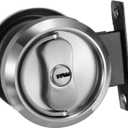 PATIKIL Stainless Steel Deadbolt Lock, Single Cylinder Dead Bolt Locks Modern Round Dead Lock for Exterior Keyed Front Entry Door Pick Resistant Security, Silver