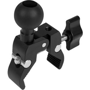 Nilkatss Aluminium Alloy Handlebar Mount Clamp Base with 1" Ball for Rails 0.5" to 2" in Diameter, Versatile Claw Compatible with RAM mounts B Size Double Socket Arm & Bike Motorcycle Phone Holder