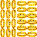 30 Pcs Genuine Softball Baseball Leather Unisex Wristband for Men Women Ideal Gift for Softball Mom Baseball Players and Sports Teams Men Women