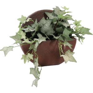 Sunnydaze 12" Round Wall Planter - Polyresin Wall-Hanging Flower Pot for Indoor or Outdoor Use - Dark Brown
