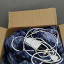 Electric Heated Throw Blanket 62"x84",Luxury Blue Twin Faux Rabbit Fur Electric Blanket,Fast Heating Soft Fluffy Thick Electric Blanket with 6 Heating Levels & 12H Auto Off