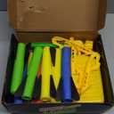 Rocket Launcher Power Air Toy Set with 10 Multi-Color Foam Rockets Launch Pad, Outdoor Activity Game