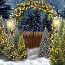 ZZBYSM 7X5FT Winter Green Christmas Tree Snow Backdrop Winter Bedroom Decoration Party Supplies Studio Vinyl Photography Background BY202