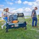 TIMBER RIDGE 51.2'' Extended Collapsible Wagon Cart with Brakes and Cargo Net, Heavy Duty Foldable Utility Wagon with Adjustable Handle, 400L Capacity Portable Cart for Camping Sports Shopping