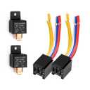 80Amp 12V 5-pin Relay Kit, SPDT 12-Volt Automotive Relay with Heavy-Duty Pigtail, 2-Pack