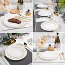 200PCS White Plastic Plates with Gold Rim, Disposable Heavy Duty Plastic Plate, 100 Dinner and 100 Dessert Plates for Party and Wedding