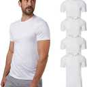 32 Degrees Mens 4 Pack Cool Crewneck T-Shirt | Anti-Odor | Quick Drying | 4-Way Stretch Size XXL