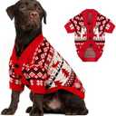 Dog Christmas Sweater Classic Pattern Dog Christmas Outfit Soft Warm Knitted Pet Clothes Cold Weather Puppy Clothes for Small Medium Large Dogs Cats