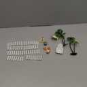 12 Pcs Hawaiian Beach Cake Decoration Summer Beach Chair and Umbrella Cake Toppers Green Palm Tree Toppers for Hawaiian Theme Birthday Wedding Party Baby Shower Party Decoration Supplies