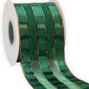 Christmas Green Wired Edge Satin Ribbon,2-1/2 Inch 10 Meters Spool,Use for DIY Gift Wrapping Wreath Floral Arrangement Bow Decoration