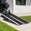 gardhom 5FT Ramp for Wheelchair for Home Steps, 800Lbs Load Capacity Anti-Slip Aluminum Portable Folding Handicap Ramp for Home Entrance Threshold Doorways Stairs Curbs Scooter