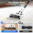 Cordless Vacuum Cleaner, 600W 50KPA 70Mins Runtime Fast Charging Vacuum Cleaner, Self-Standing LED Light Touch Screen Stick Vacuum for Home Light Weight,for Pet Hair/Carpet/Floor, White