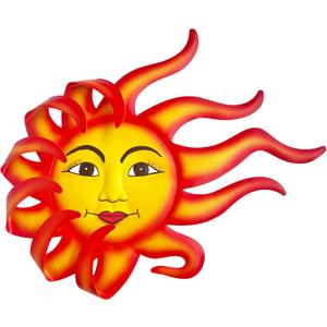 18.5''Metal Sun Outdoor Wall Decor, Large Sun Face Wall Art, Fence Decorations Outdoor, Metal Wall Art Hanging Decor for Patio Living Room Bedroom Garden Yard Pool Parch Indoor