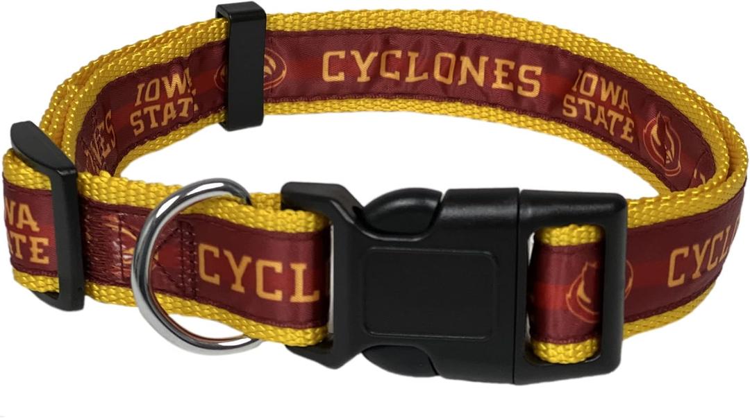 Pets First Collegiate PET Collar New Version Iowa State Cyclones Dog Collar, Size Large. Best Sports Team Color for Dogs & Cats. A Shiny & Colorful Dog & Cat Collar Licensed by The NCAA, Large