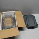 4 Pieces Deep Glass Baking Dish Set with Plastic lids,Rectangular Glass Bakeware Set with Lids, Baking Pans for Lasagna, Leftovers, Cooking, Kitchen, Freezer-to-Oven and Dishwasher, Gray