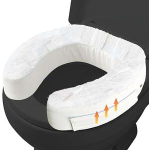 Padded Toilet Seat Cushion Off White