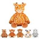 Finebee Weighted Stuffed Animals Giraffe Plush Heated Microwavable Weighted Plushis Stuffy Lavender Scented Giraffe Stuffed Animal Calming Gift for Kids and Adults