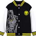 Disney Marvel Spider Man Bomber Jacket Toy Story Cars Mcqueen Varsity Cardigan Lightweight Coat Snap Button Sweatshirts 2-13Y (Black)