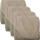 youngseahome Patio Seat Cushion Covers, Washable Slip Covers Replacement, Waterproof Outdoor Furniture Chair Cushion Pillow Seat Cover for Couch, Garden, Sofa, Flax, 24"×22"×4"(4 Covers Only)