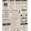 Trgowaul 50th Anniversary Decorations for Women Men, Vintage Happy 50th Anniversary Poster Acrylic Table Sign with Stand, Golden Wedding Gift for Mom Dad, Vintage Funny 50 Year Wedding Decorations