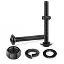 M6 x 50mm Flanged Button Head Socket Cap Screws Bolts, Nuts, Flat & Lock Washers, 20Pcs 18-8 (304) Stainless Steel, Fully Threaded, Black Oxide by SG TZH (with Hex Spanner)