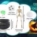 Halloween Indoor Outdoor Decorations, Large Witches Cauldron Set with Skeleton - Black Witch Themed Skeleton Halloween Party Decor for Table Desk Mantel Room Home