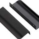 Ravinte 10 Pack Finger Pulls for Cabinets 96mm/3.75" Hole Center Tab Cabinet Handle Matte Black Finger Edge Pulls Concealed Handles for Kitchen Drawer Finger Cabinet Pulls 120mm/4.72" Length