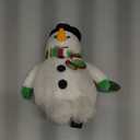 Bearington Snowball The Snowman Christmas Stuffed Animal - 7" Stuffed Snowman Plushie with Soft White Fur, Weighted Body, Festive Scarf and Classic Bowler Hat - Adorable Plush Christmas Toy for Kids