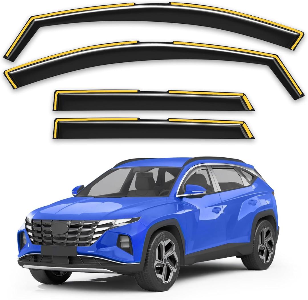 in-Channel Rain Guards Fit for Hyundai Tucson 2022 2023 2024 2025 2026 Window Rain Guards Visors Vent Visors Window Deflector Vent Shades Car Accessories -4 pcs